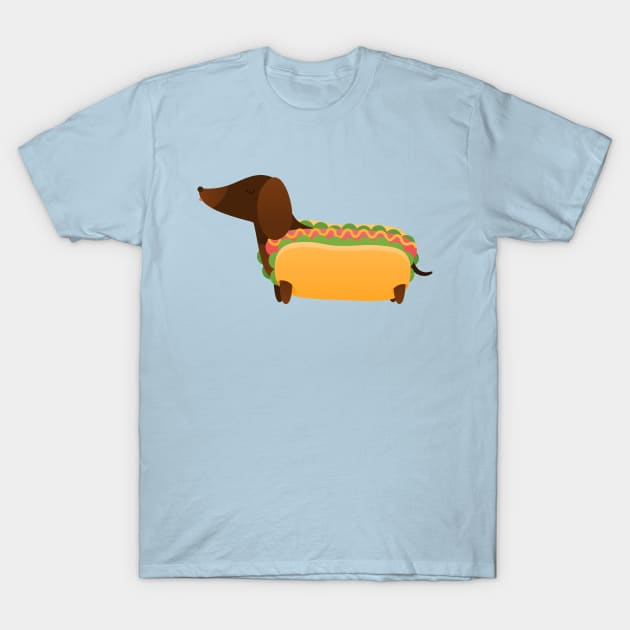 Wiener Dog in a Bun T-Shirt by BadOdds